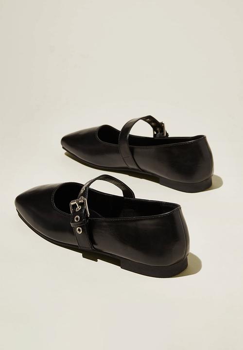 Cotton On - Gia square mary jane ballet - black vegan leather