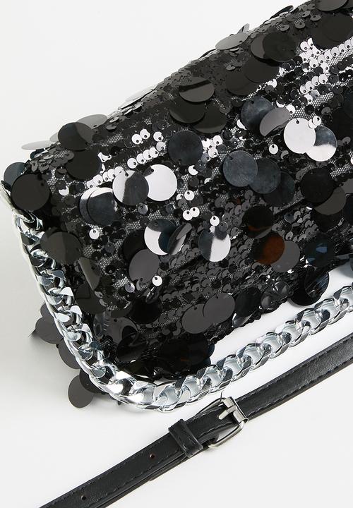 MILLA - Crystal sequin bag - black