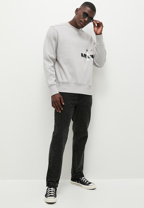 Calvin Klein - Glitched ck logo crew neck - porpoise