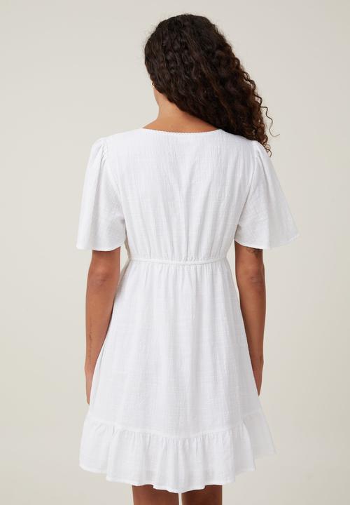 Cotton On - Solara Textured Mini Dress - White