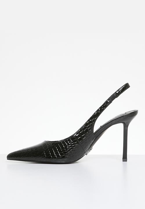 Steve Madden - Soiree slingback court - black moc croc
