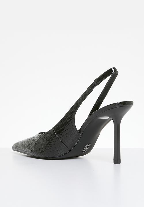 Steve Madden - Soiree slingback court - black moc croc