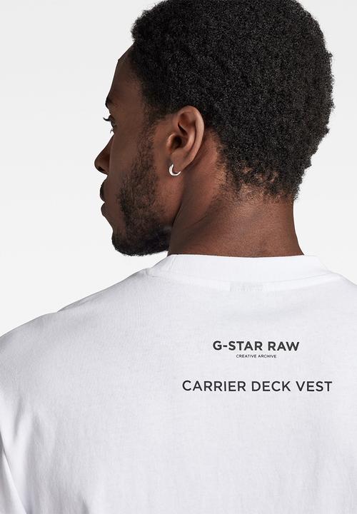 G-STAR - Archive print boxy r t Dry jersey o  - white carrier deck vest