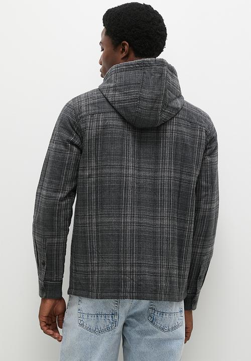 Only & Sons - Onszem ovr ls quilted hoodie shirt- medium grey melange
