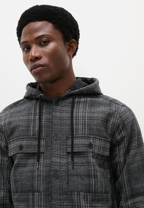 Only & Sons - Onszem ovr ls quilted hoodie shirt- medium grey melange