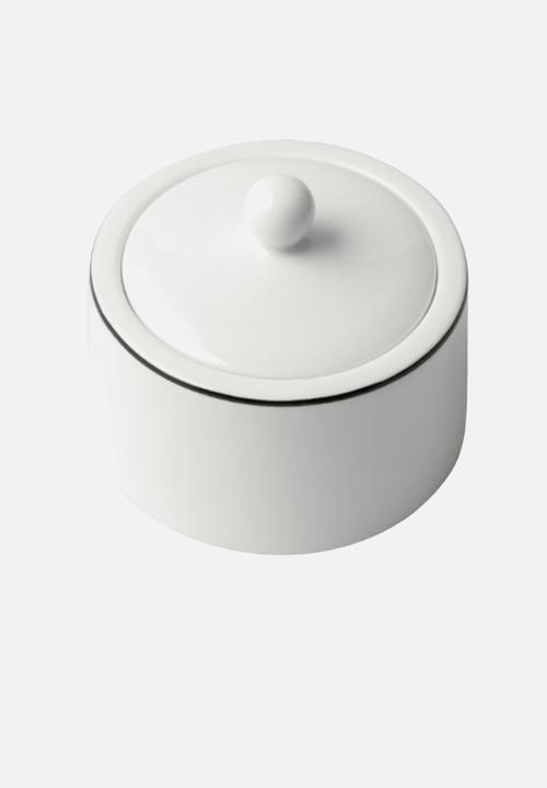 Jenna Clifford - Premium Porcelain Sugar Pot With Black Line