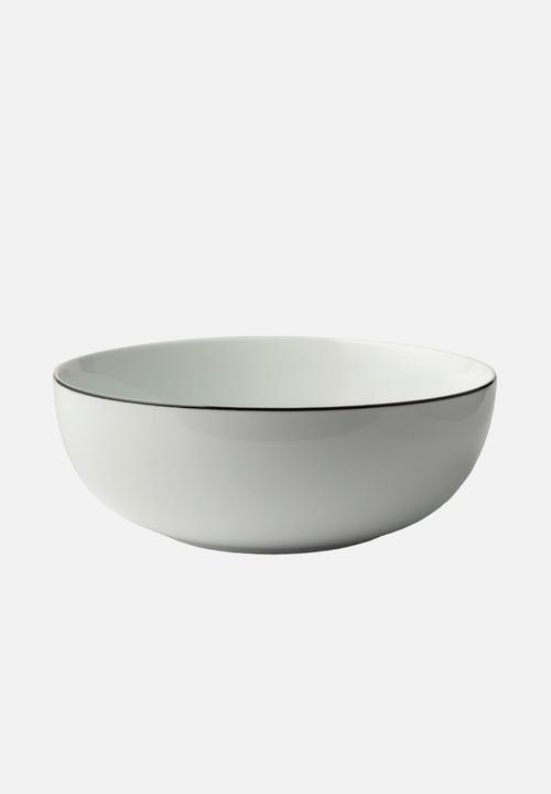 Jenna Clifford - Premium Porcelain Salad Bowl With Black Line