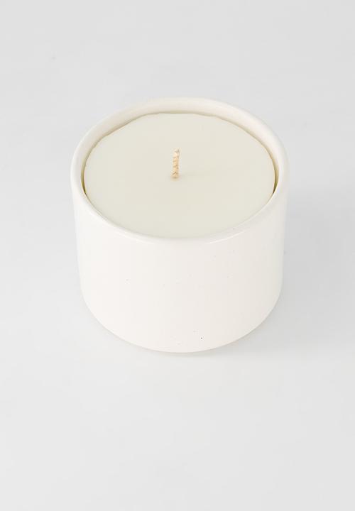 Rekindle Candle - Karoo Garden Ceramic Candle Med - white