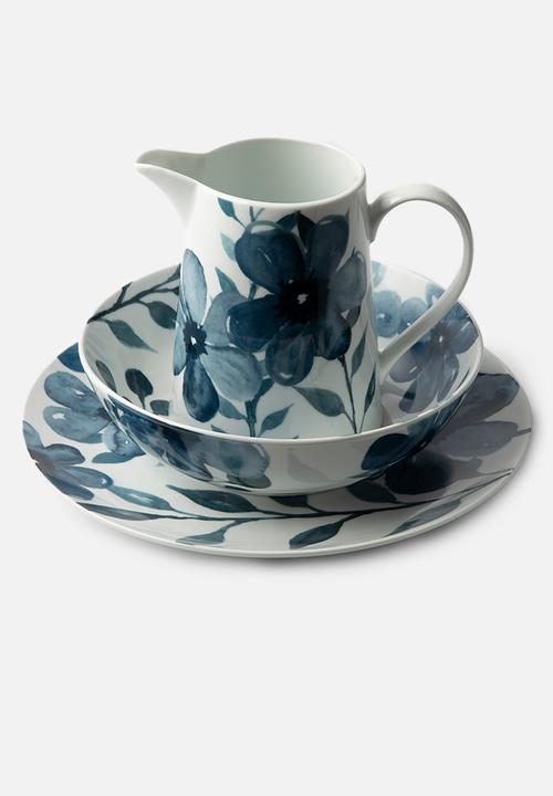 Jenna Clifford - JENNA CLIFFORD - Blue Floral Nibble Bowl Set of 4