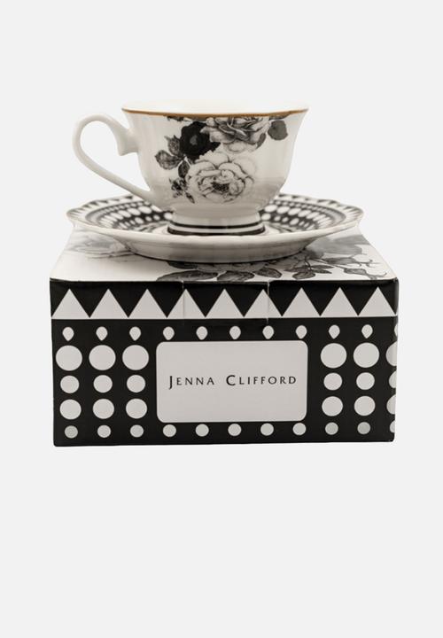 Jenna Clifford - JENNA CLIFFORD - Black Rose Cup & Saucer