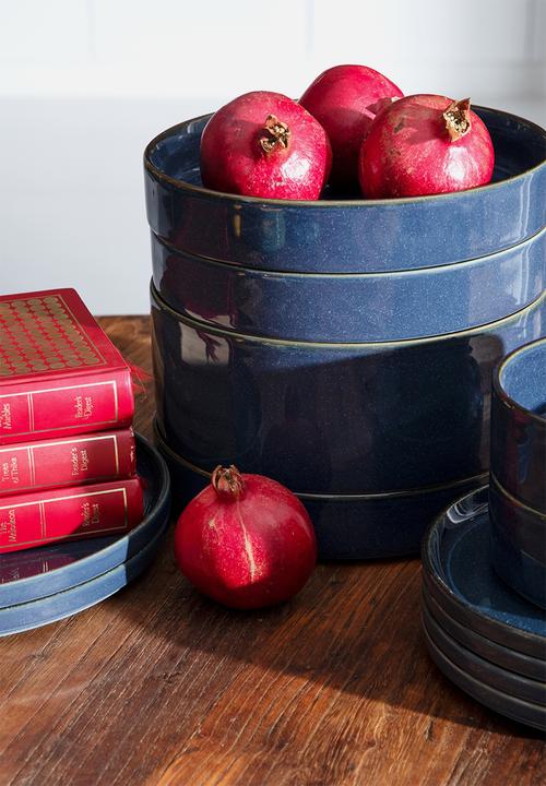Omada - Flat Stackable Stackable Pasta Bowl Blue Set of 4