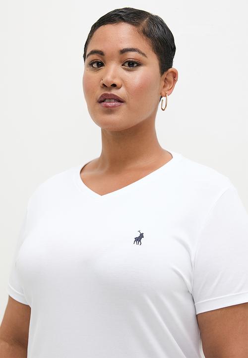POLO - Plus Kelly V-neck Stretch Tee - White