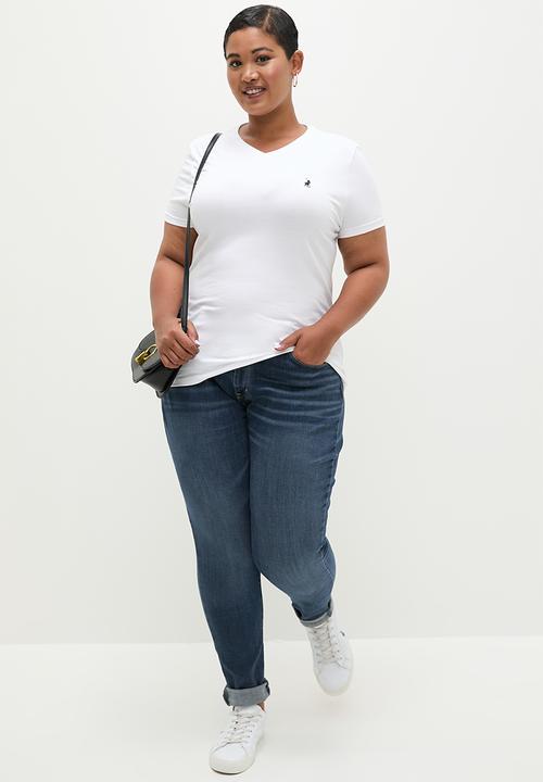 POLO - Plus Kelly V-neck Stretch Tee - White
