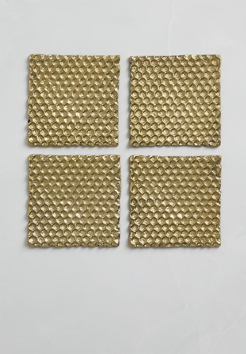 Sixth Floor - Faelara coaster set of 4- Gold