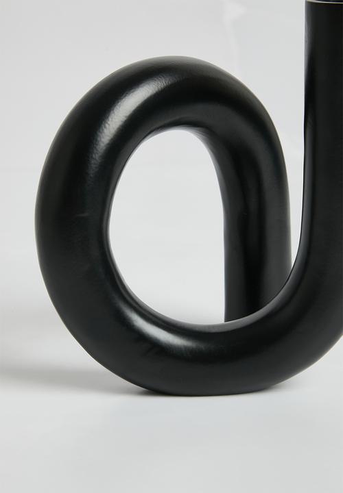 Sixth Floor - Loop dinner candle holder - Black 
