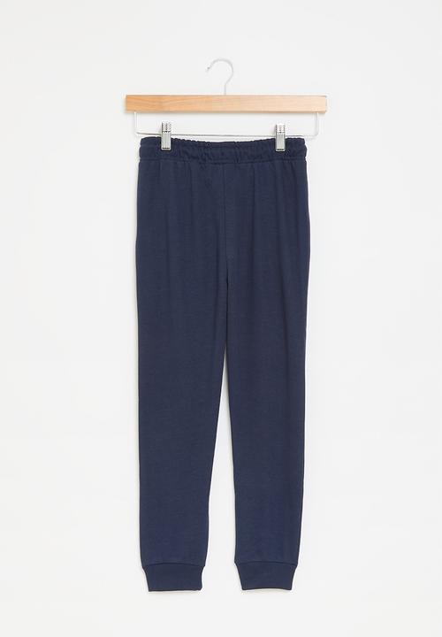 MINOTI - Boys basic emb fleece jog pant - navy
