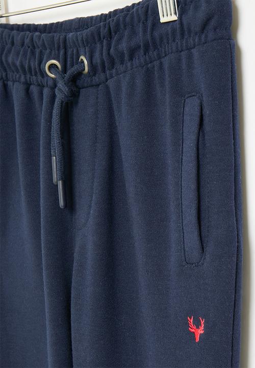 MINOTI - Boys basic emb fleece jog pant - navy
