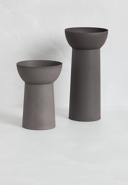 Sixth Floor - Lunar pillar candle set of 2 - Brown