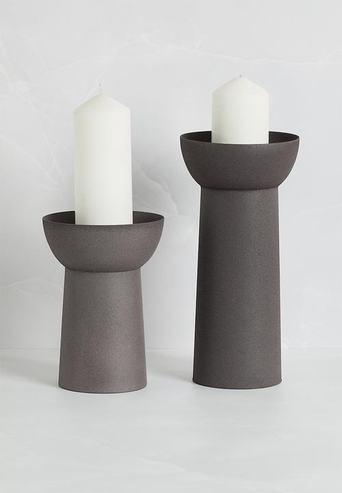 Sixth Floor - Lunar pillar candle set of 2 - Brown