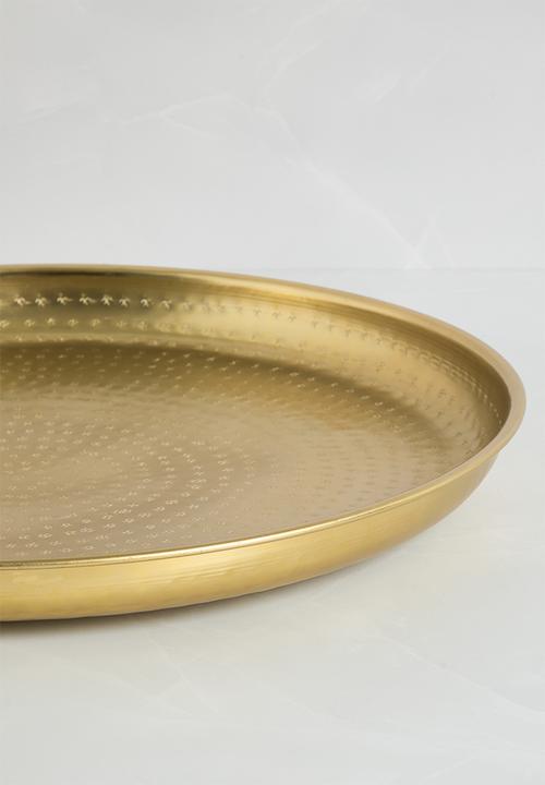 Sixth Floor - Remi hammered tray - gold