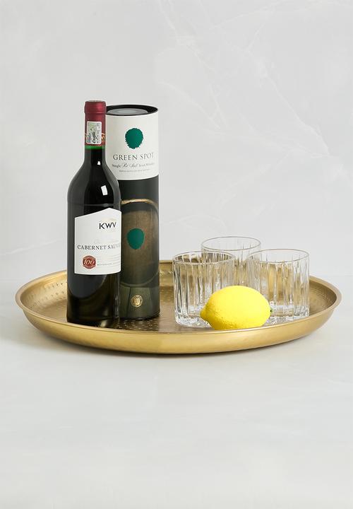 Sixth Floor - Remi hammered tray - gold