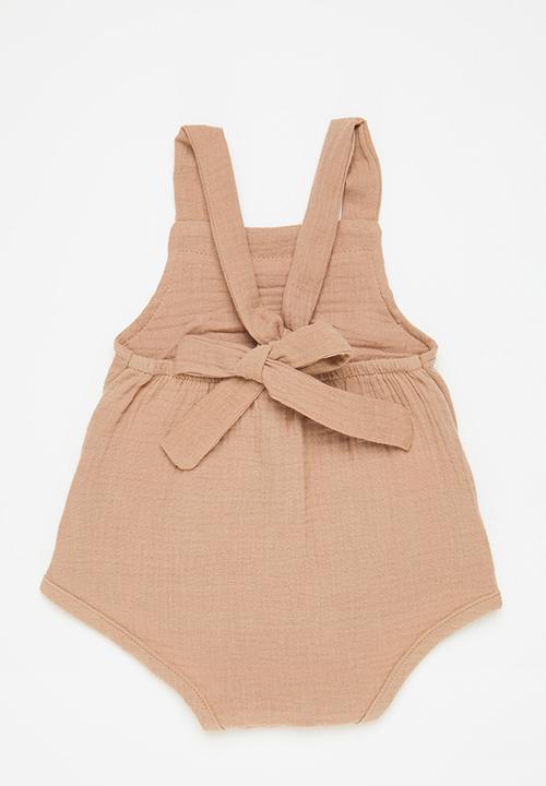 Pop Candy - Baby boys sleeveless romper - light brown