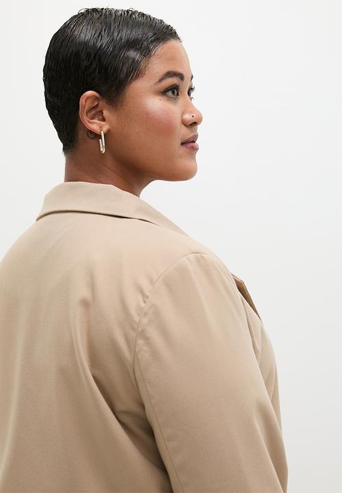 Cotton On - Plus Cropped Blazer - Mid Taupe