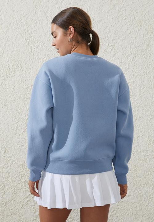 Cotton On - Plush essential crew jumper - forever blue