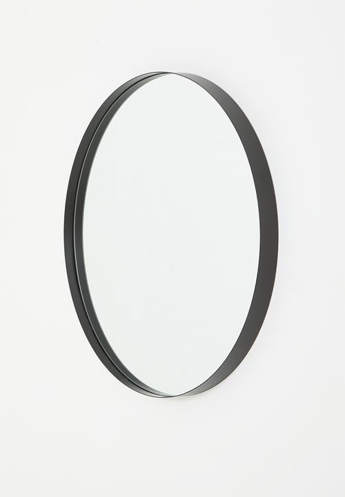 Sixth Floor - Orbis Round Mirror Black 60cm