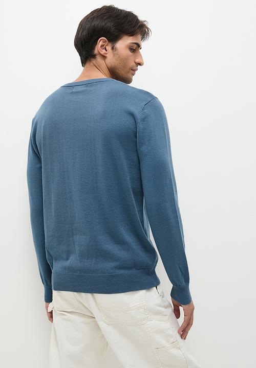 Superbalist - Knit cotton crew pullover - blue