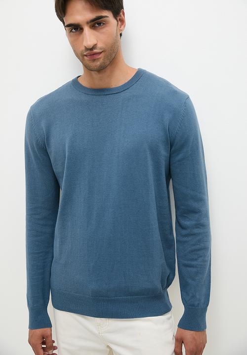 Superbalist - Knit cotton crew pullover - blue