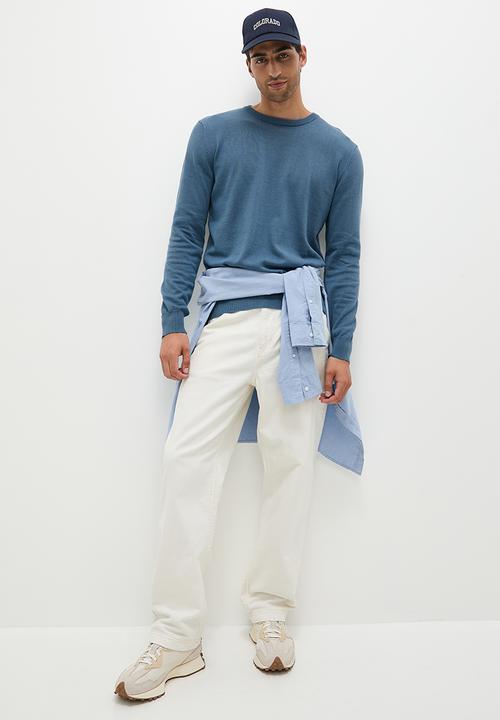 Superbalist - Knit cotton crew pullover - blue