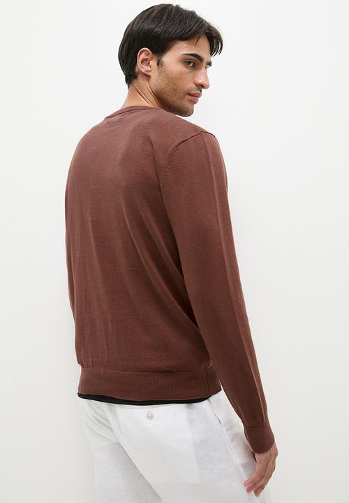 Superbalist - Knit cotton crew pullover - woodrose