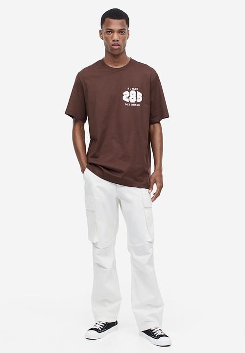 H&M - Regular fit printed T-shirt - Brown