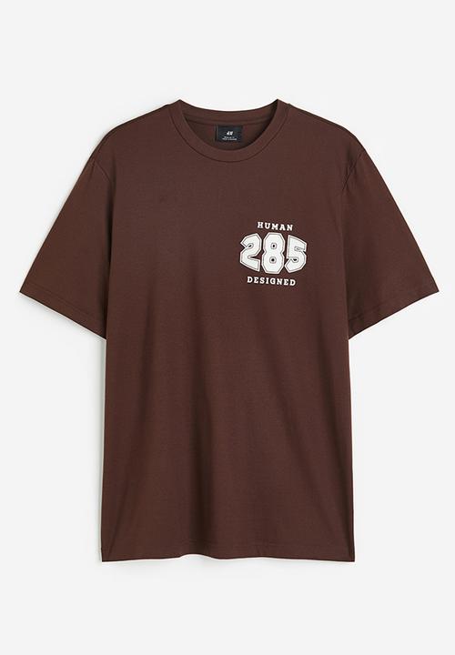 H&M - Regular fit printed T-shirt - Brown