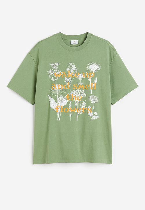 H&M - Loose fit printed T-shirt - Green