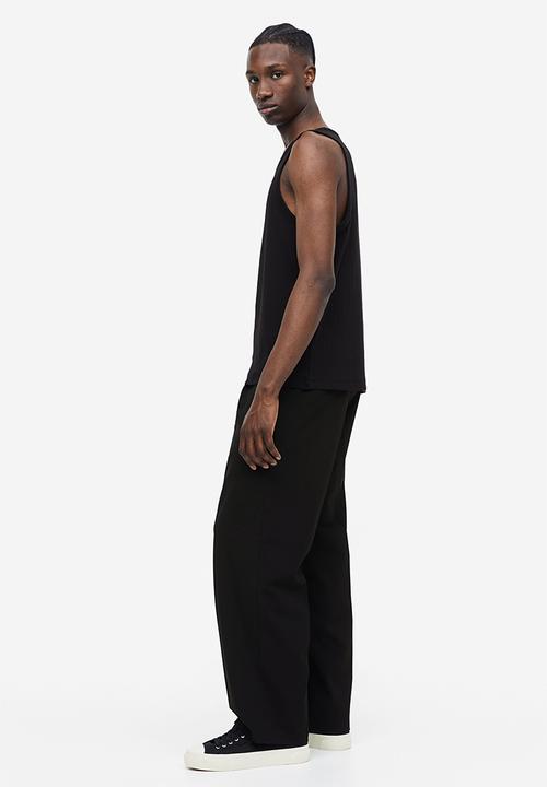 H&M - Slim fit ribbed vest top - black