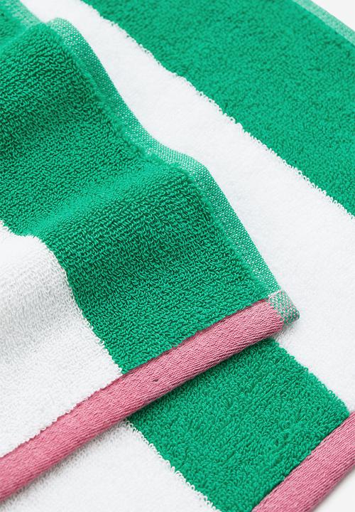 H&M - Striped beach towel - green,multi