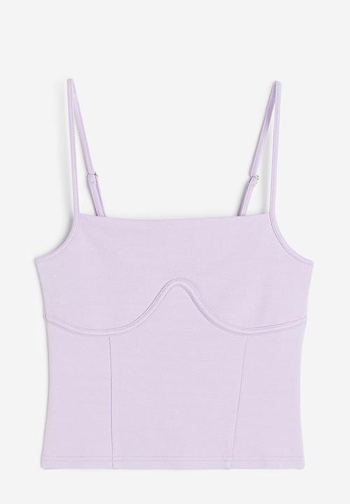 H&M - Corset-style strappy top - light purple
