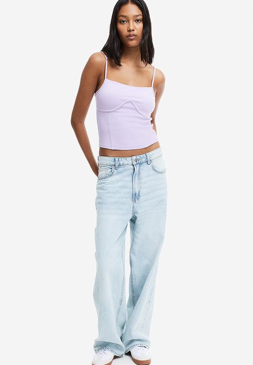 H&M - Corset-style strappy top - light purple