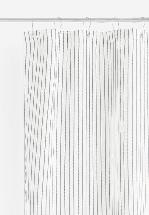 H&M - Striped shower curtain - white & black 