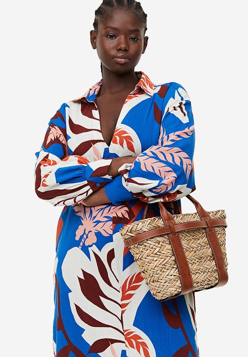 H&M - Collared dress - blue palm trees 