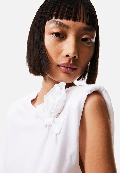 H&M - Appliquéd top - white