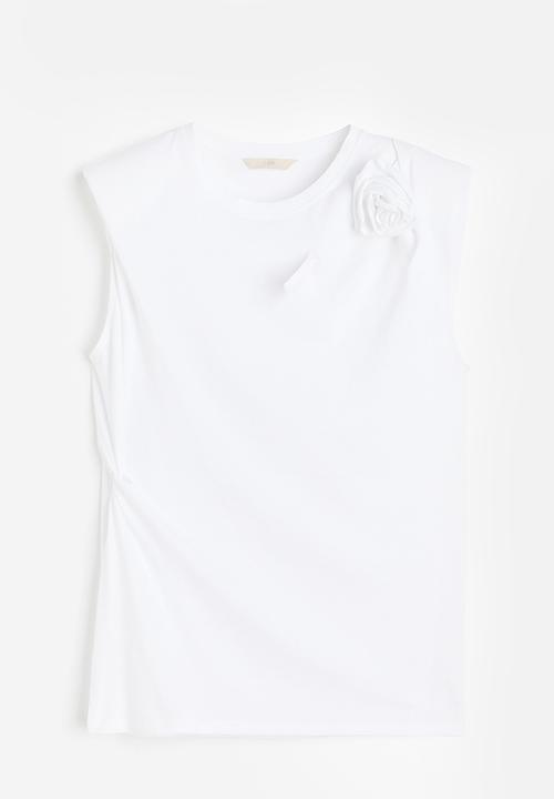 H&M - Appliquéd top - white