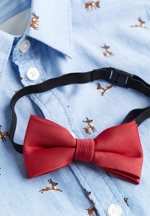 H&M - Shirt and tie - Light blue Reindeer 