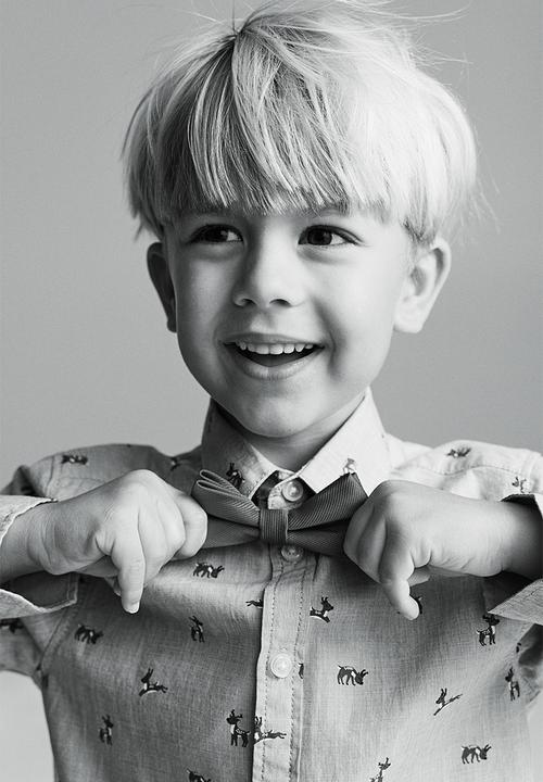 H&M - Shirt and tie - Light blue Reindeer 