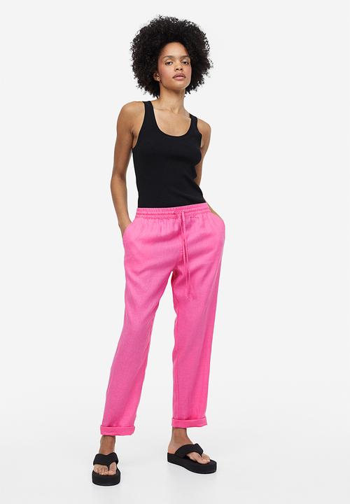 H&M - Linen joggers - pink