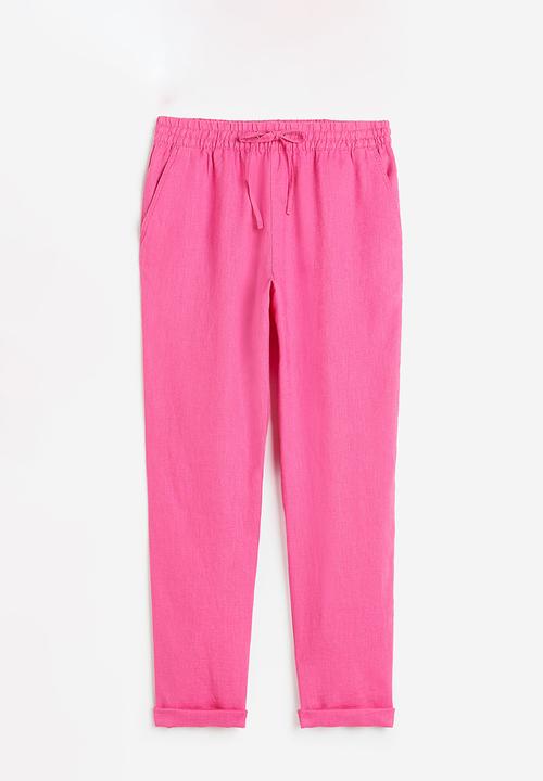 H&M - Linen joggers - pink