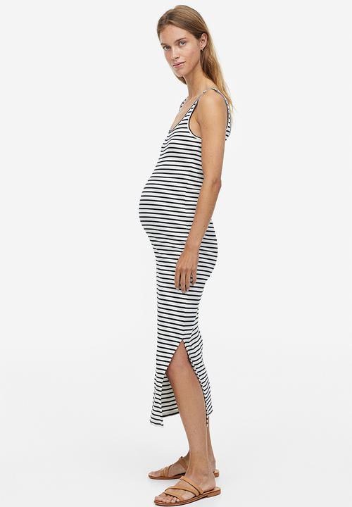 H&M - Mama ribbed sleeveless dress - white & black striped