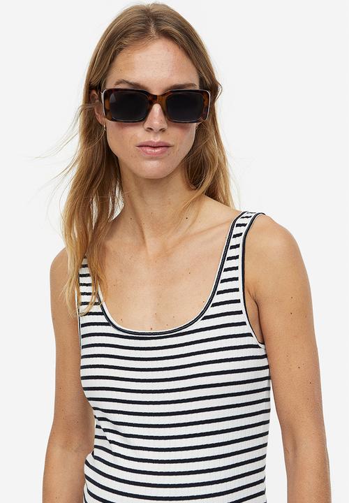 H&M - Mama ribbed sleeveless dress - white & black striped